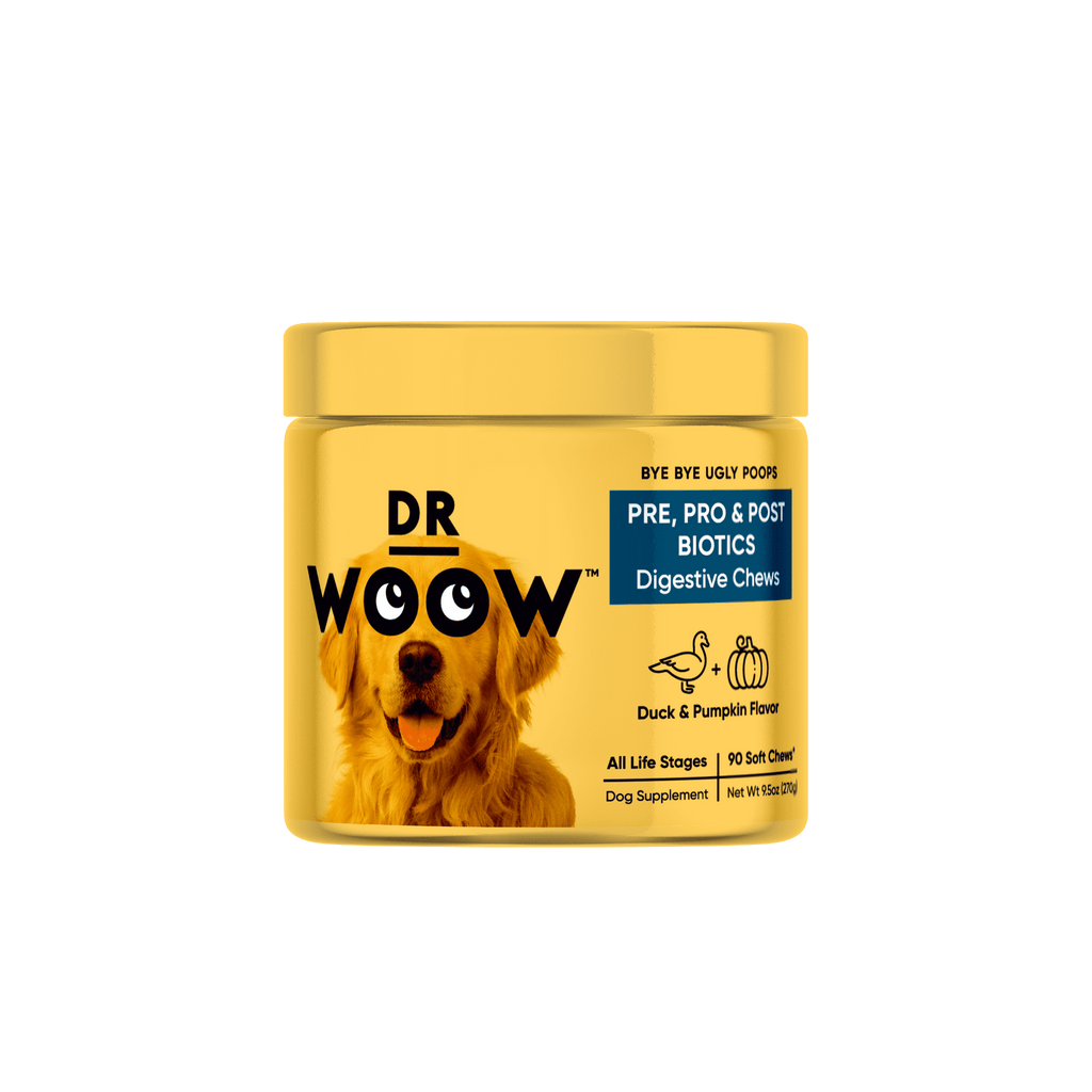 Probiotic soft chews for dogs with prebiotics and postbiotics with duck and pumpkin flavor 90 count