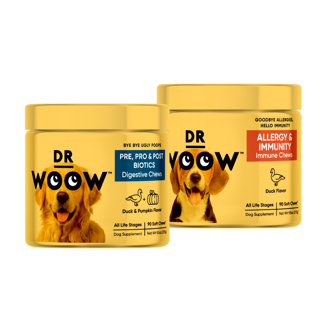 Dr Woow Dog Supplement Best seller Bundle Pre, Pro, Post Biotic and Allergy & Immunity