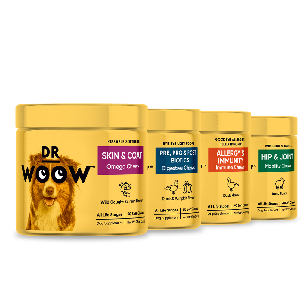 Dr Woow Give it All to me Tins Skin & Coat, Pre, Post, Probiotics, Allergy & Immunity and Hip & Joint